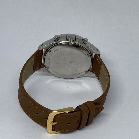 Fossil ES2681 Women's Brown Leather Analog Silver Dial Quartz Wrist Watch HK996 - Picture 10 of 12
